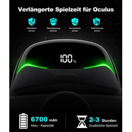 Elegamefy für Meta Quest 3/3S/2 Headstrap mit Akku, Magnetischer Akku & Digitalen Display & Verlängerte Spielzei 3-4 Stunden, Verstellbares Dual-Knob VR Headstrap