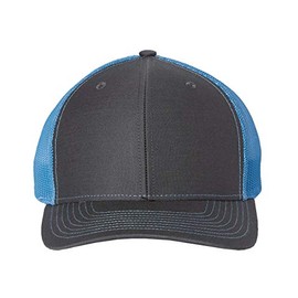RICHARDSON Snapback Trucker Cap, Adjustable, Charcoal/Columbia Blue