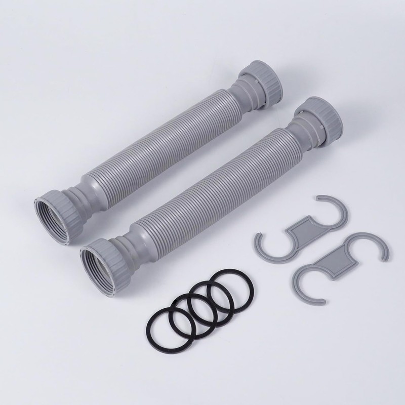iFealClear 2 Pack P-Trap Drain Pipe, Flexible Sink Drain Pipe