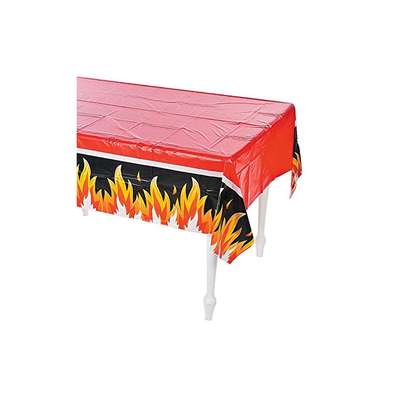 Fire Heroes Disposable Tablecloth - Fire Plastic Table Cover 9