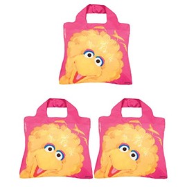 Envirosax Trio Reusable Shopping Bags, (Set of 3), Big Bird Pink
