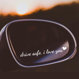 Miarita 3X Drive Safe, I Love You Rearview Mirror Decal, Car Window Decals, Car Stickers for Women, Car Decals for Women, Car Stickers and Decals (Drive Safe, I Love You White)