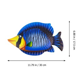 YARNOW Fish Metal Wall Decoration Fish Wall Sculptures Wall Decor Inspirational Tropical Fish 3D Wall Art Wall Hanging Decorations for Indoor Outdoor