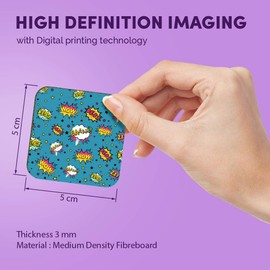 1 x Square MDF Fridge Magnet - Comic Book Words Boys 2831