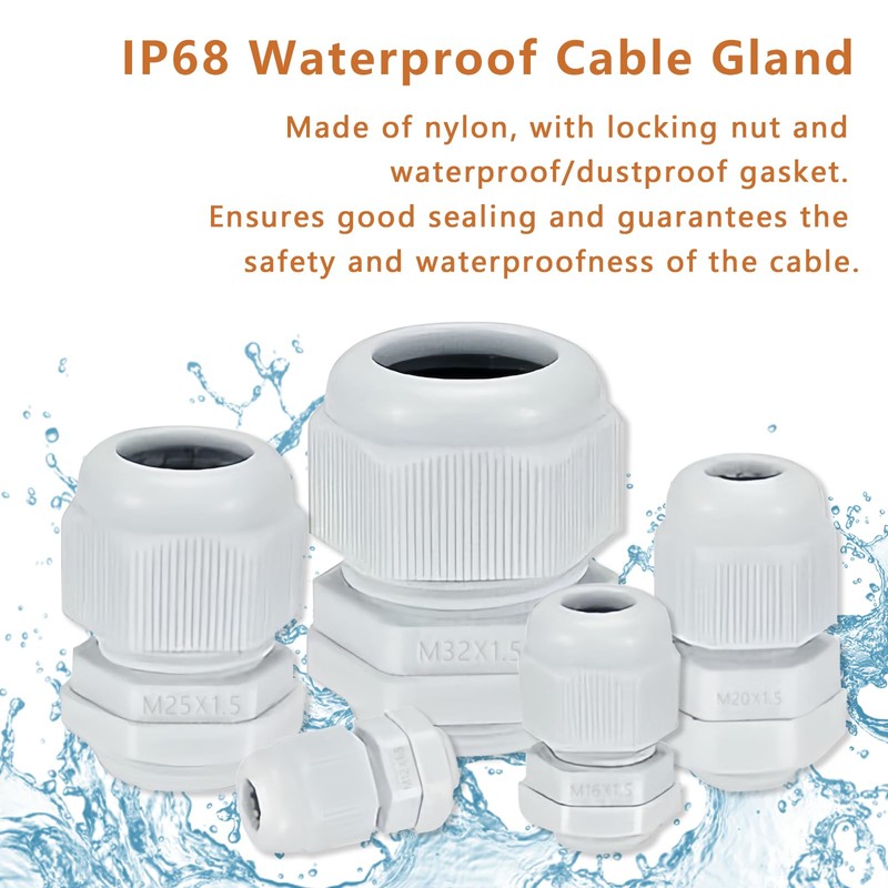LHOEST 58 Piece Cable Gland Set M12 M16 M20 M25