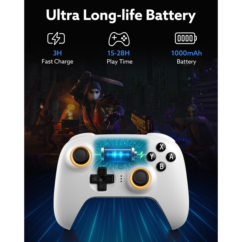 8Bitdo Ultimate 2 Bluetooth Controller (TMR Joystick Update), RGB Fire