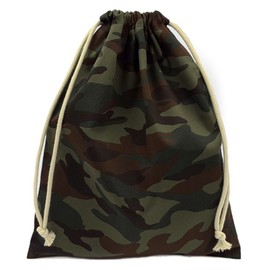 FUJITA Handmade Workshop Gymnastics Bag Camouflage Pattern Boys Girls Drawstring Bag Large Camouflage Pattern Handmade Made in Japan