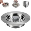 Sink Drain Strainer - Kitchen Sink Stopper, 3 In 1