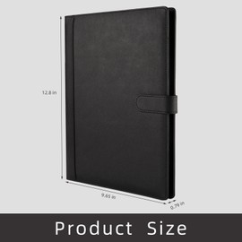 OnMove Professional Padfolio Binder with Clipboard Ideal Organizer for Business Perfect Size 9.6 in x 12.8 in Durable Portfolio for Professionals Students Presenters Black
