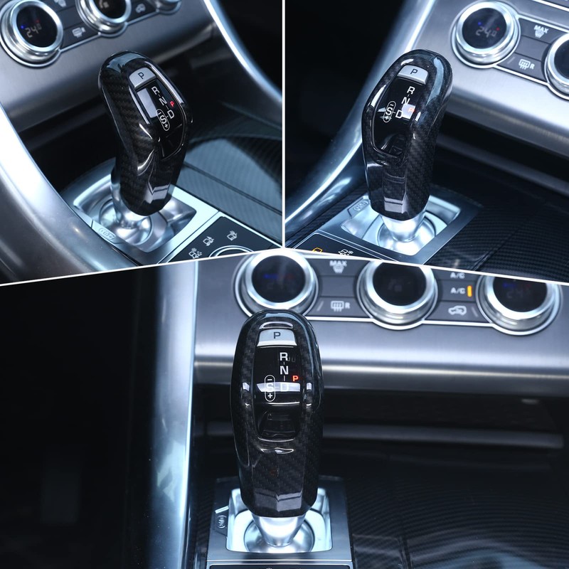 DIYUCAR Carbon Fiber Style ABS Plastic Gear Shift Head Cover