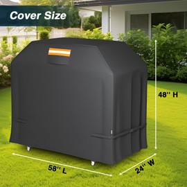 EVRBUL Grill Cover 58 inch Outdoor Waterproof 420D BBQ Cover 2-Burner 3-Burner 4-Burner Gas or Electric Grill Cover 58''L x 24''W x 48''H Fit for Weber Genesis Charbroil Nexgrill Kenmore Monument