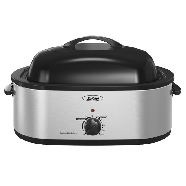 Sunvivi Electric Roaster,18 Quart Roasting Oven with Self-Basting Lid Removable