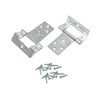 50mm Cranked Flush Hinges with Complete Fittings – Silver Zinc