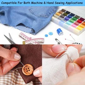 30 Pcs Polyester Sewing Thread Set Assorted Colors 50 Yards Per Mini Thread Spool,Suitable for Hand and Machine Sewing