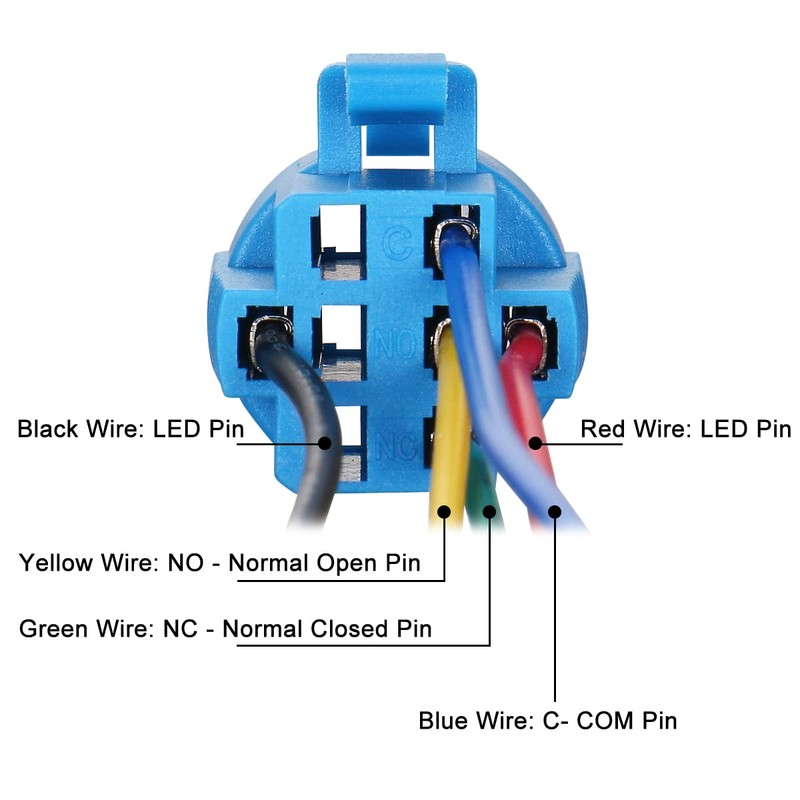 Baomain Wiring Plug with Harness for 16mm 5/8" Push Button