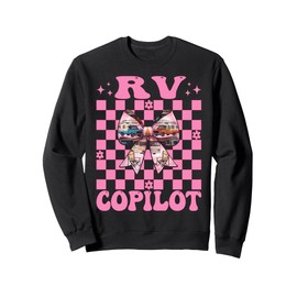 RV Copilot RV Camping Camper Motorhome Girl Mom Coquette Bow Sweatshirt