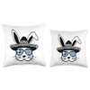 Easter Bunny Rabbit Greece Flag Greek Easter Holiday Throw Pillow