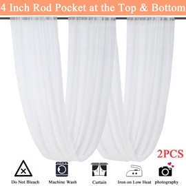 FUHSY 5FTx30FT Wedding Ceiling Drapes White Ceiling Drapes for Weddings 2 Panels Arch Draping Fabric Sheer Wedding Drapes for Arch Sheer Drapery Backdrop Curtains Wedding Decorations for Ceremony