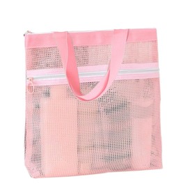 Mesh Shower Bag, Portable Hanging Toiletries Bag, Zippered Travel Wash Tote Bag for Gym, Camping, Beach, Cosmetics Storage, Dormitory and College Essentials