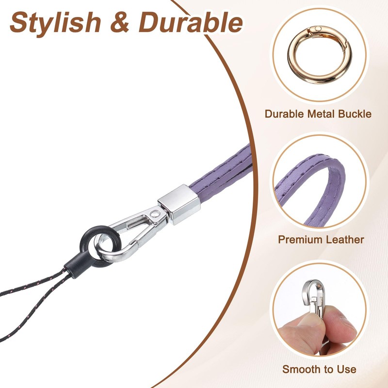 sourcing map Smooth Leather Wristlet Strap, Prevent Drop Wrist Lanyard