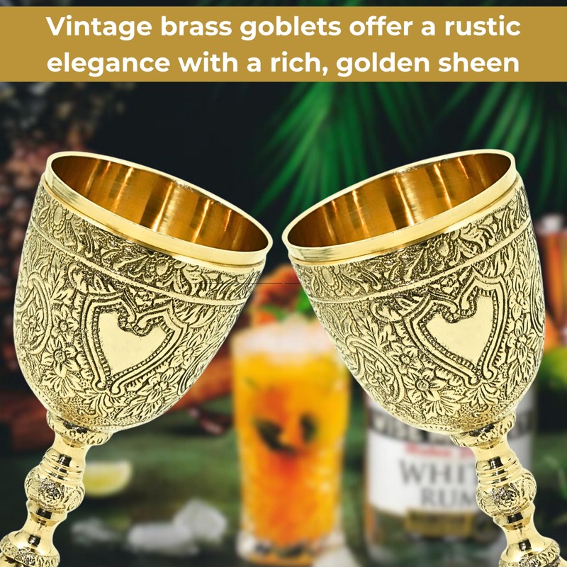 ANTIQUANA Royal Wine Goblet Solid Brass Handmade Premium Wine Cup