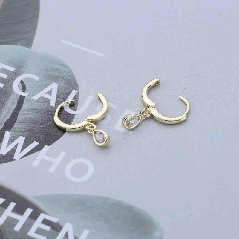 TseenYi CZ Teardrop Hoop Earrings Gold Pear CZ Dangle Earrings