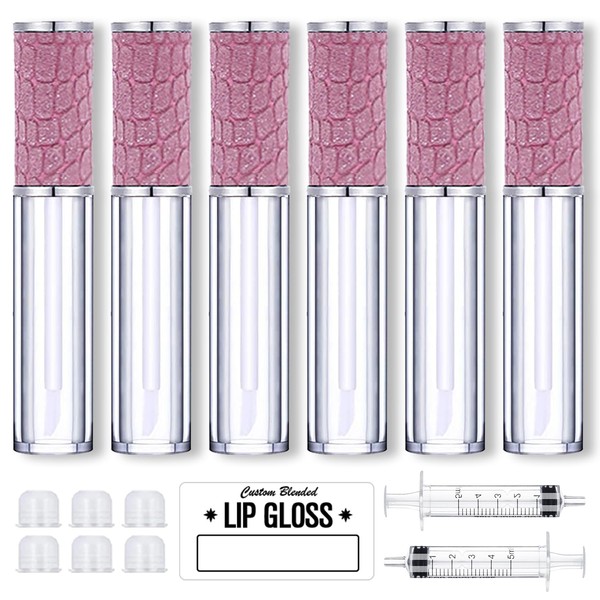 AMORIX 6pcs Lip Gloss Tubes with Wand 5ml Empty Lip