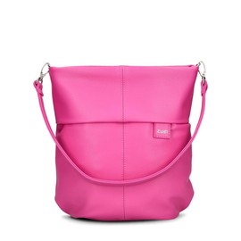 Zwei Damen Handtasche Mademoiselle.M M90 Umhängetasche 6 Liter klassische Crossbody Bag, weiches Kunstleder, Schulter-Tasche inklusive zweitem kurzen Gurt (pink)