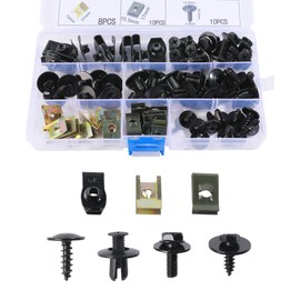 Flaconi 64PCS Auto Body Undertray Fender Schrauben,Karosserieschrauben Set,KFZ Schraube Mutter Clip Kit,Kotflügelclip Blechmuttern Befestigung Clips für Auto,Geeignet für die meisten Modelle