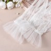 Telooco Tea Party Gloves for Women White Short Pearl Lace