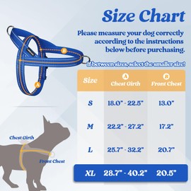 rabbitgoo Dog Harness No Pull, Quick Fit for Large Dogs with Soft Padded Handle, Chest Adjustable Reflective Pet Vest, No Choke Escape Proof for Walking Training, Blue XL