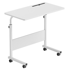 SDHYL Mobile Adjustable Laptop Desk, Sit Stand Desk, White, Modern Style, Large Size, 31.5 Inch Workstation, Home Office, Snack Table, Student Desk