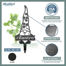 RealSteel Brand, Gnome Plant Markers for Outdoors, Garden Labels Metal Stake, Plant Tags, Garden Sign for Vegetables, Outdoor Decorations, Yard and Gardening Gift