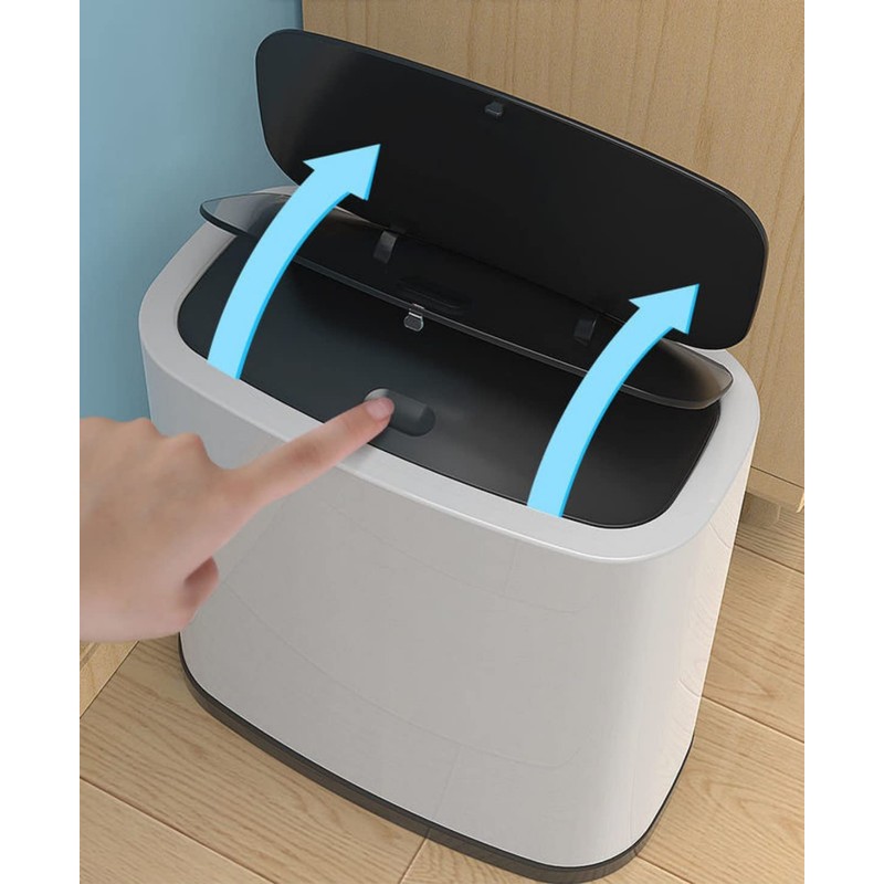 CMLLING 12 Liter Rectangular Plastic Trash Can Wastebasket, Slim Wastebasket