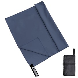 Besince Quick-Drying Towel, Hair Microfiber Towel, Bath Towel, Sports Towel, Gym Towel, Swimming Towel, Sam Towel, Travel Towel, Super Absorbent, Soft, Durable, Quick Drying, Lightweight, Storage Bag Included, 31.5 x 15.7 inches (80 x 40 cm), Outdoors, Slate Gray