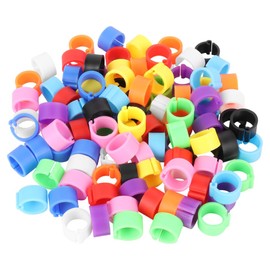 TOVINANNA Pigeons Leg Rings, 100 Pcs 8 mm Chicken Leg Rings, Multicolor Plastic Bird Clip on Identification Bands for Gamefowl Chicken Ducks Goose Quail