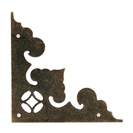 12Pcs Antique Decorative Box Corner Decoration,Vintage Metal Book Corner Protector,Wooden Box Corner Decorative Cover (Antique Bronze)