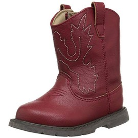 Baby Deer Round Toe Wetern Boot, Red 2