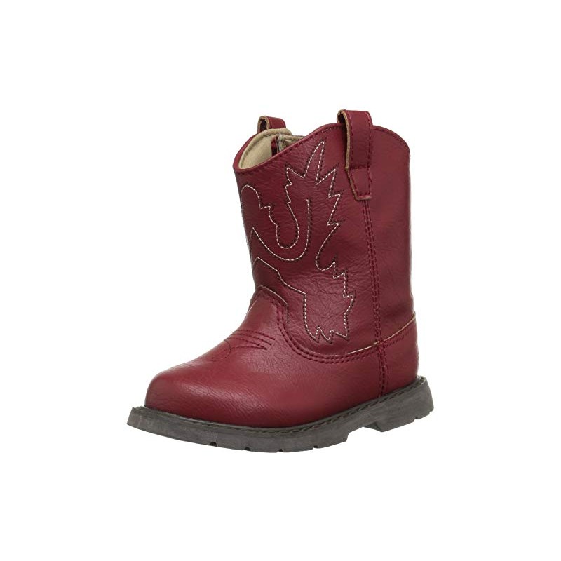 Baby Deer Round Toe Wetern Boot, Red 2
