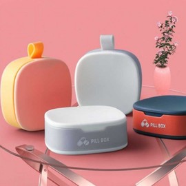 Portable Multi-purpose Daily Pill Organizer Case for Travel & Camping Orange 2ea