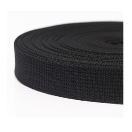 LIMIKPH 5 m Polypropylene Webbing Strap 25 mm 38 mm Wide Black Webbing (Black, 5 m x 25 mm)