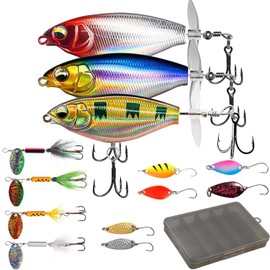 Cerkkapo Trout Bait, 13 Pieces Bass Bait, Fishing Lure, Blinker Fishing Spoons, Trout Hard Metal Spoon Set, Spoons Fishing Lure Set, Spinner Fishing with Spoon Box, Christmas Fishing Lure Set