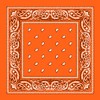 Orange Paisley Bandana - Single Piece 22x22