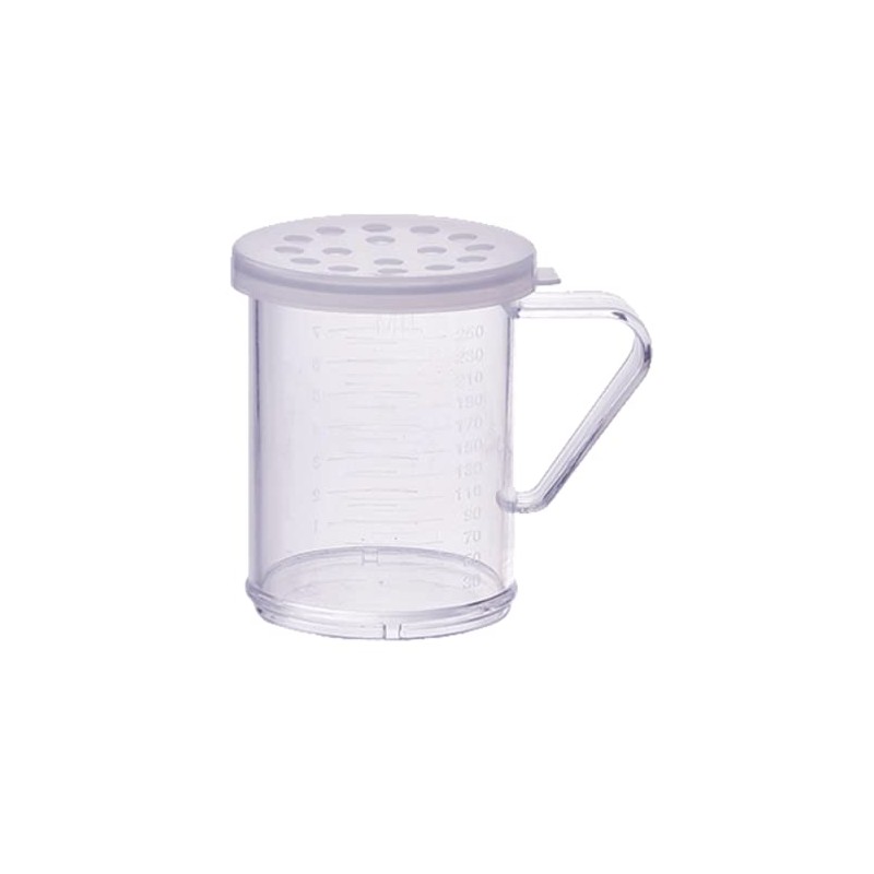 Winco PDG-10CXL, 10 Oz Plastic Dredge with Clear Snap-on Lid,