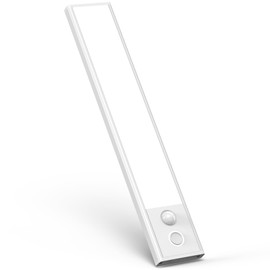 ASOKO Under Cabinet Lighting Wireless 9.9inch 1500mAh Battery Operated Closet Lights Motion Sensored Under Counter Lights for Kitchen, White, 1Pack
