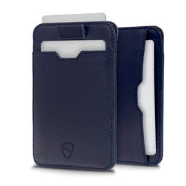 Vaultskin Chelsea Slim Leather Wallet for Front Pocket - RFID-Blocking Men's Accessory with Gift Box (Navy)