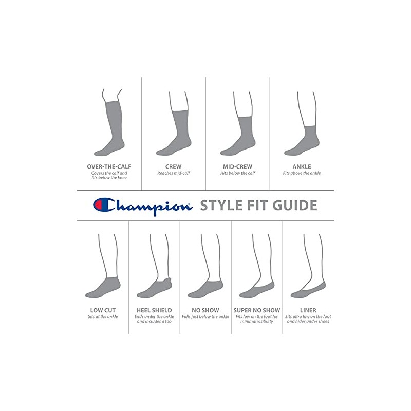 Champion womens 6-pack Invisible Liner, Black Color Cs, Shoe Size