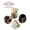 Zoeeker Ceramic Match Holders with Striker - Matchstick Container Set