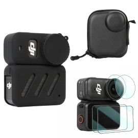 PellKing Ultimate Protection Kit for DJI Osmo Nano Camera - [3-in-1] Tempered Glass Screen/Lens Protector, Full Body Silicone Cover Case & Portable Carry Bag