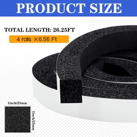 Pangda Adhesive Foam Weather Stripping, Air Conditioner Window Seal Insulation Foam Tape Self Adhesive High Resilience for Doors(Black,1in X 1in X 98ft)